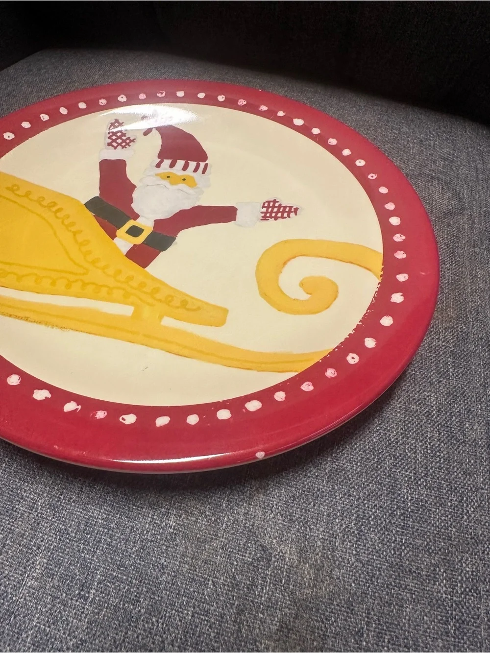 Pottery Barn Kids Festive Reindeer & Santa Christmas Plates